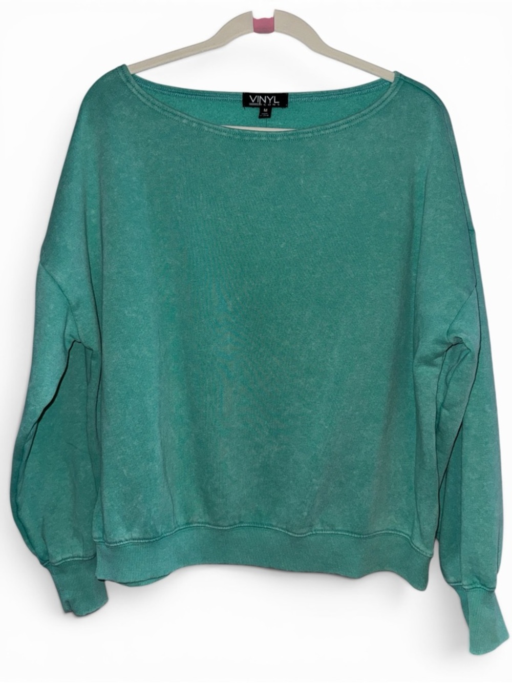 NWT VINYL Relaxed Teal Green Women's Cropped Sweatshirt